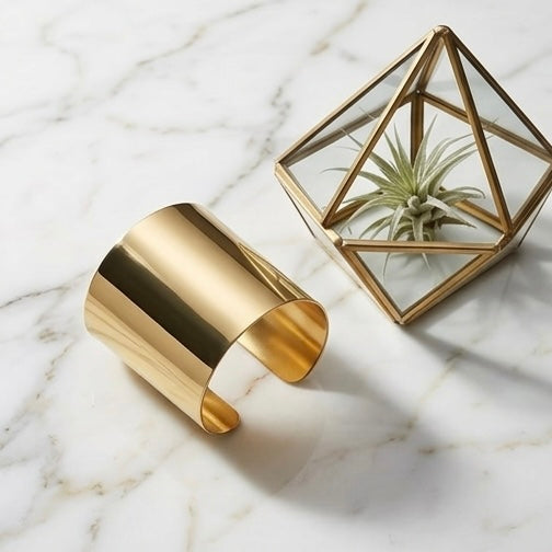 New Trendy Gold Plated Punk Style Bracelets for Women (Free Size)