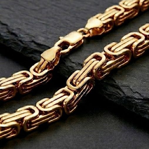 Domineering Personality Men Jewellery Stainless Steel Heavy Necklace Gold plated (50cm / 8mm thickness)