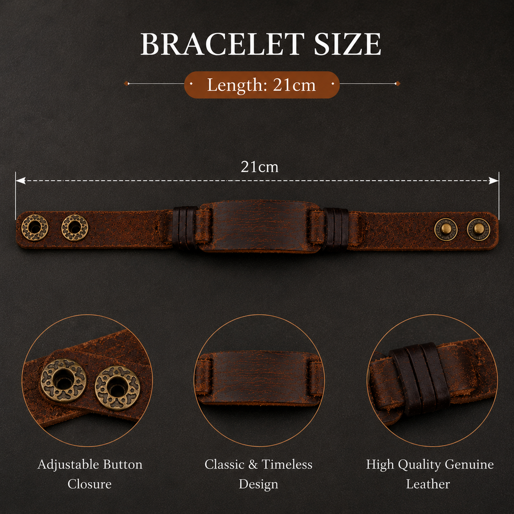Raw Genuine Leather Bracelet - Wristbands