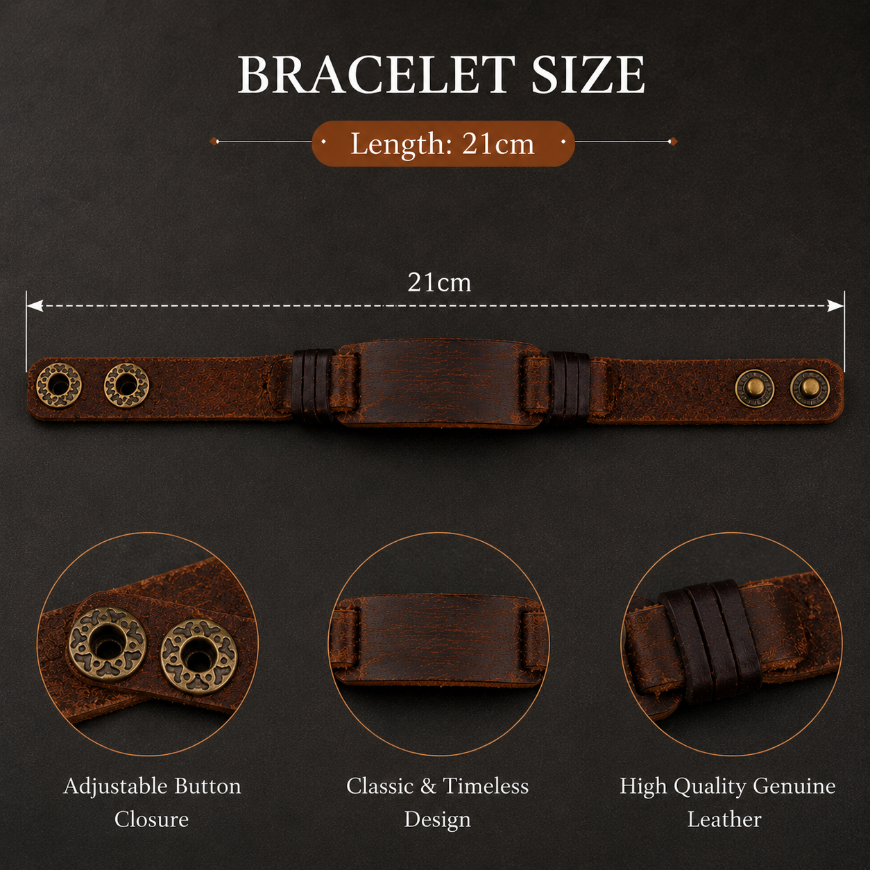 Raw Genuine Leather Bracelet - Wristbands