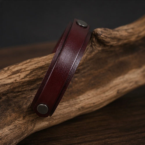 Adjustable Leather Cuff Bracelet