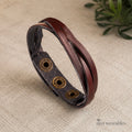 Crossing Band Design Leather Bracelet