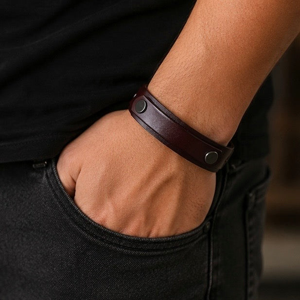 Adjustable Leather Cuff Bracelet