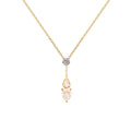316I PVD water drops Zircon pendant Necklace Jewellery (40+5cm)