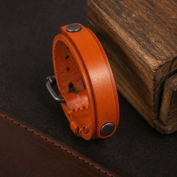 Adjustable Leather Cuff Bracelet
