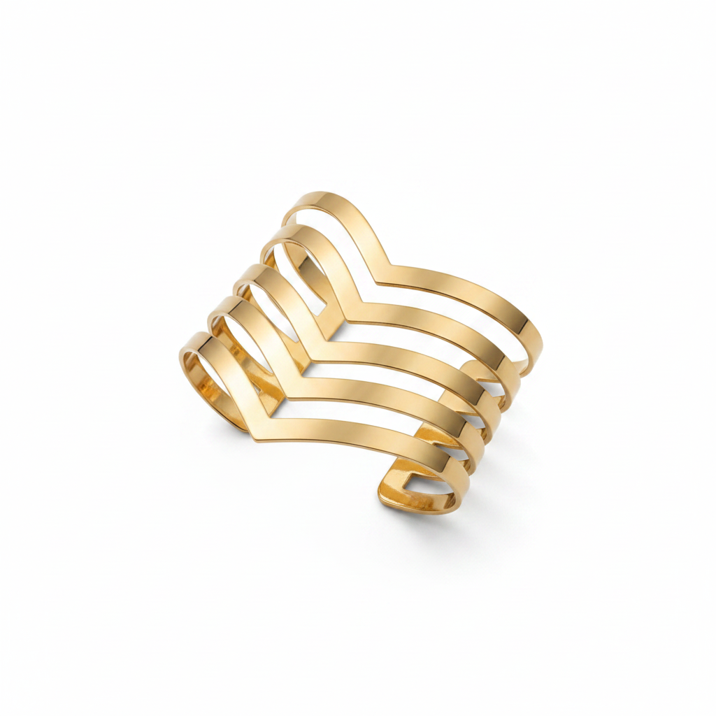 New Trendy Gold Plated Punk Style Bracelets for Women (Free Size)