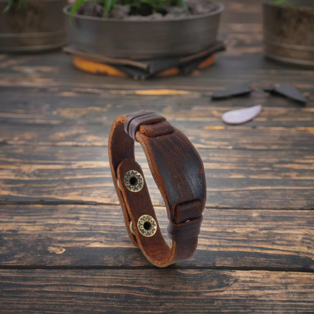 Raw Genuine Leather Bracelet - Wristbands
