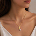 Dainty 18k Anti Tarnish Zircon Finger Diamond Pendant Non Fading Jewellery (40+5cm)