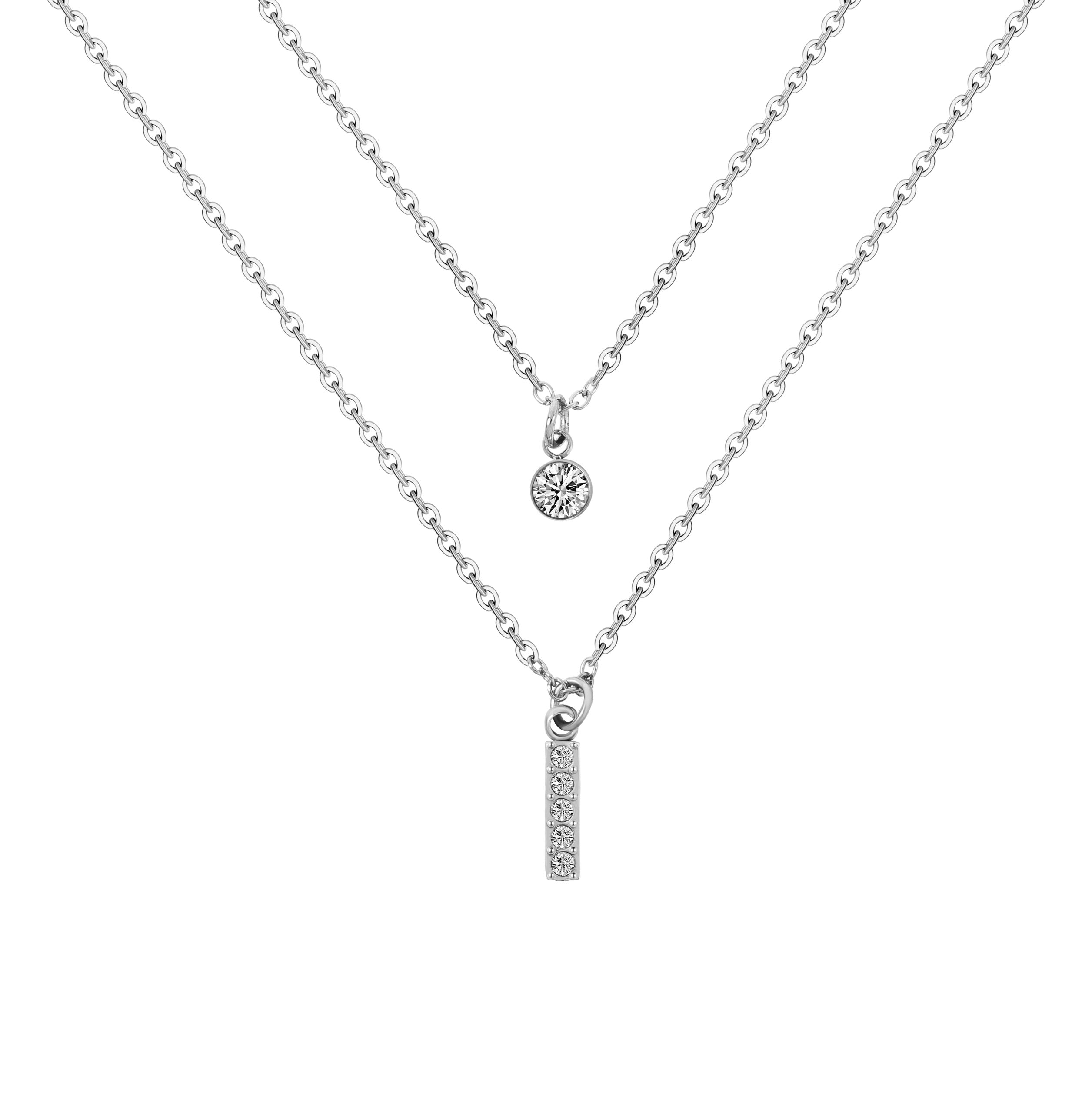 HOVANCI 18K PVD Double Layer with Zircon Pendent Dainty Choker
Necklace (40+5cm)