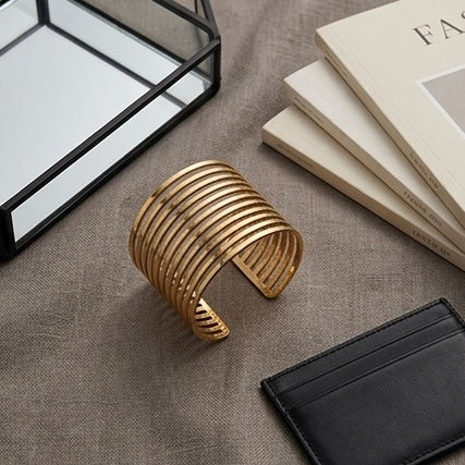 New Trendy Gold Plated Punk Style Bracelets for Women (Free Size)