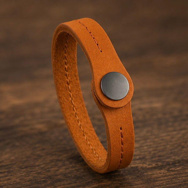 Vintage look simple design Genuine Leather bracelet bangle style for Men and Women