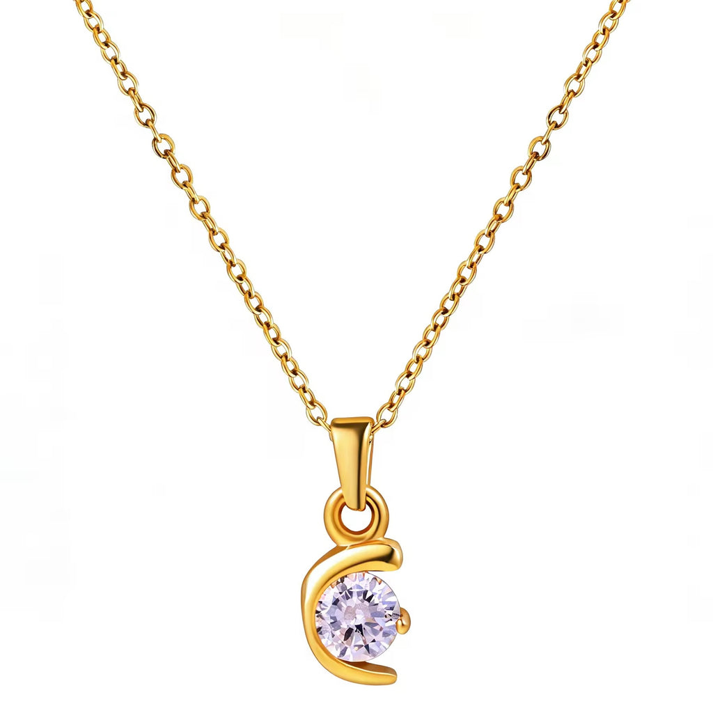 Dainty 18k Anti Tarnish Zircon Pendant Non Fading Jewellery (40+5cm)