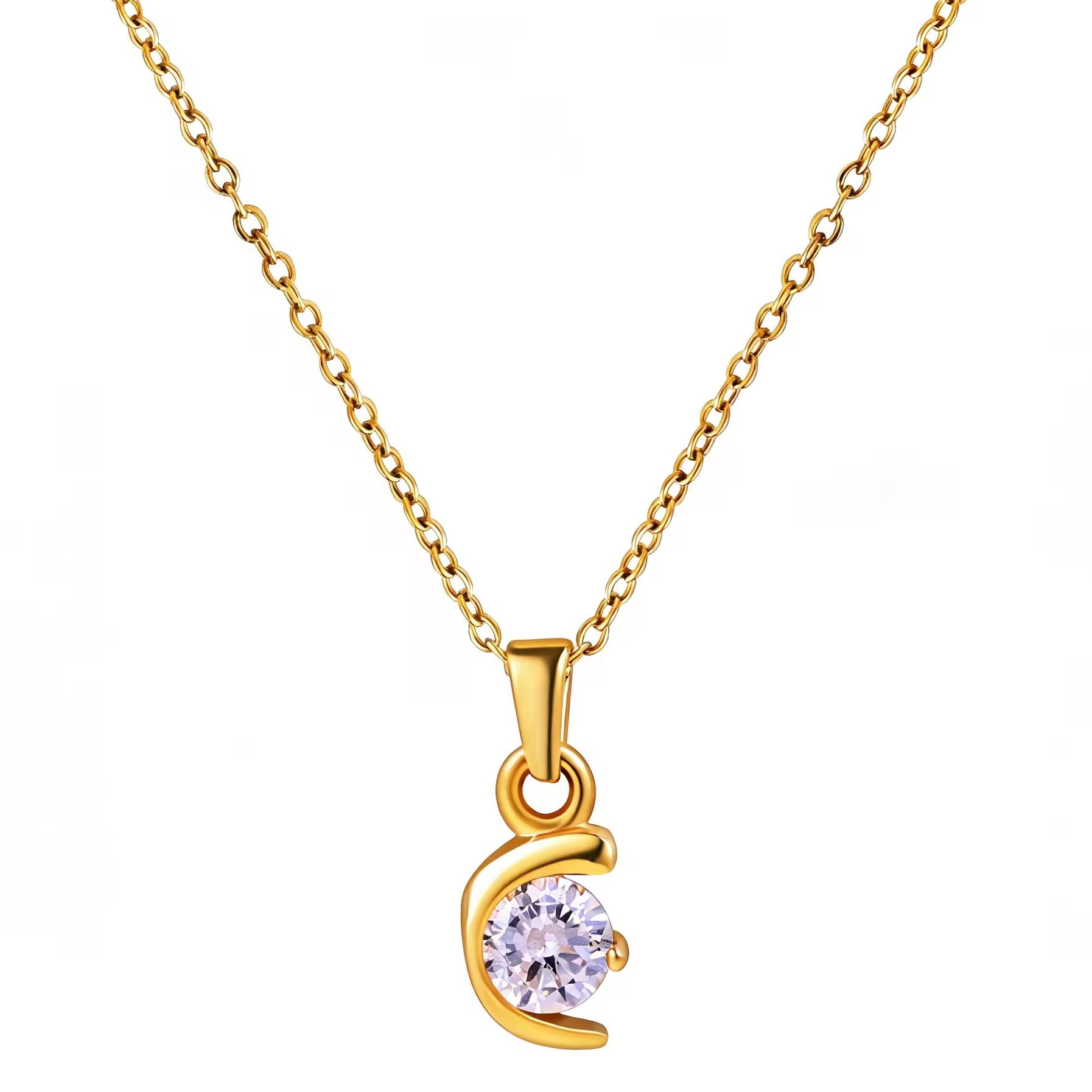 Dainty 18k Anti Tarnish Zircon Pendant Non Fading Jewellery (40+5cm)
