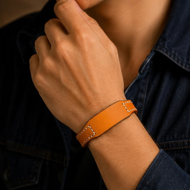 Plain Design Vintage Genuine Leather Fashion Bracelets