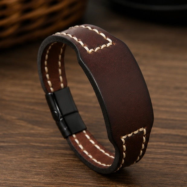 Plain Design Vintage Genuine Leather Fashion Bracelets