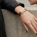 New Trendy Gold Plated Punk Style Bracelets for Women (Free Size)