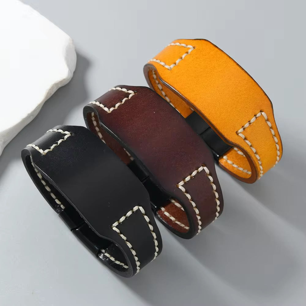 Plain Design Vintage Genuine Leather Fashion Bracelets
