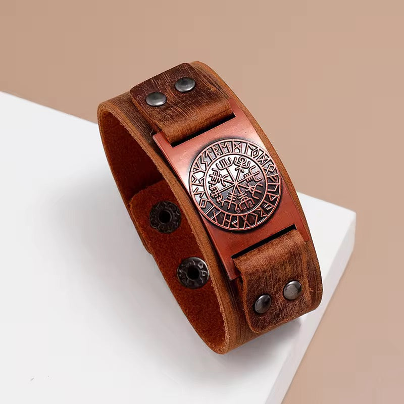 Popular Nordik Viking style cuff Bracelet alloy iron antique copper plated