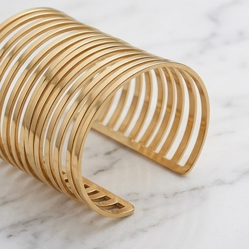 New Trendy Gold Plated Punk Style Bracelets for Women (Free Size)