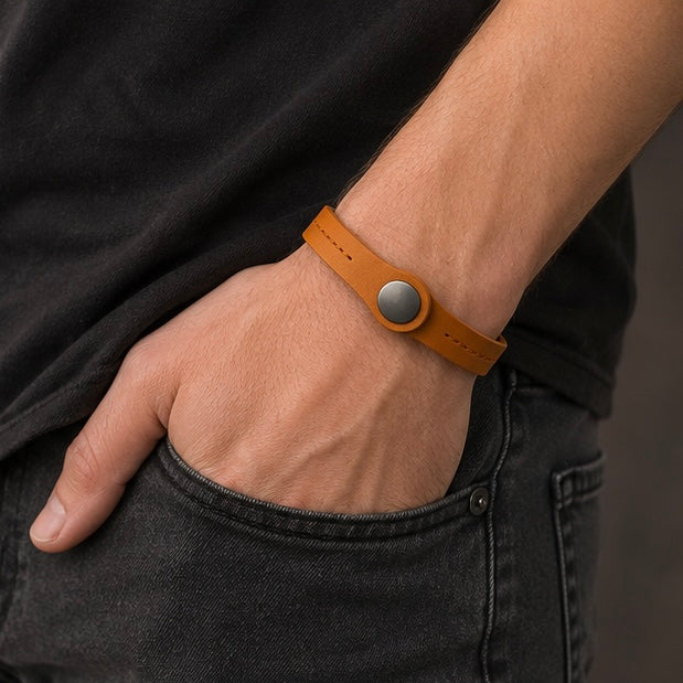 Vintage look simple design Genuine Leather bracelet bangle style for Men and Women