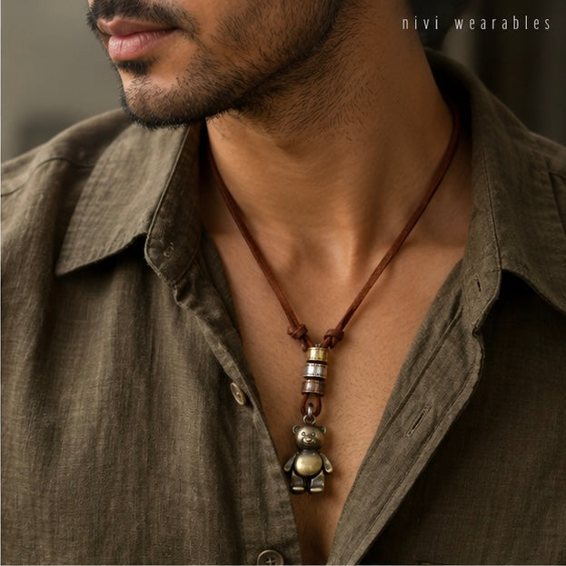 Vintage Look Necklace for Men with Toy Pendant