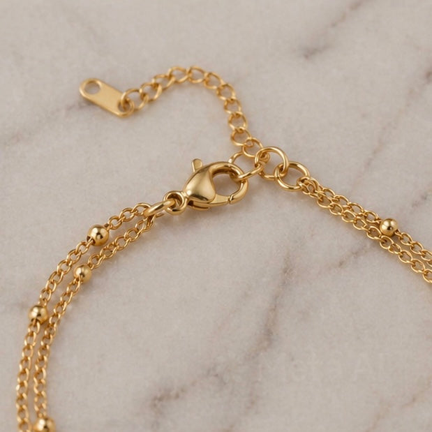 Stainless Steel Fade Resistant - Waterproof 18k Gold Plated Women Bracelet (Free Size)