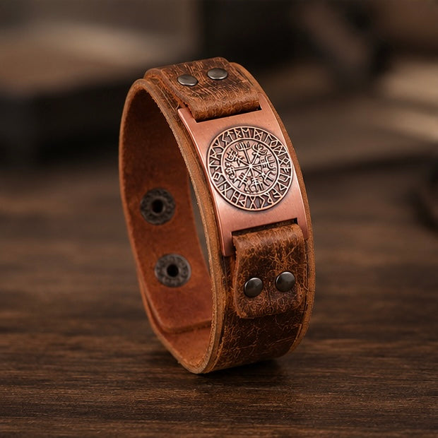 Popular Nordik Viking style cuff Bracelet alloy iron antique copper plated