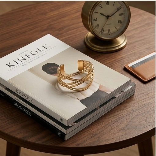 New Trendy Gold Plated Punk Style Bracelets for Women (Free Size)