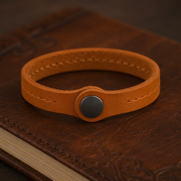 Vintage look simple design Genuine Leather bracelet bangle style for Men and Women