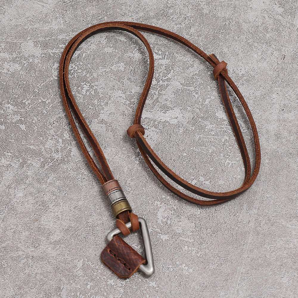 Vintage Look Necklace for Men with Alloy Triangle