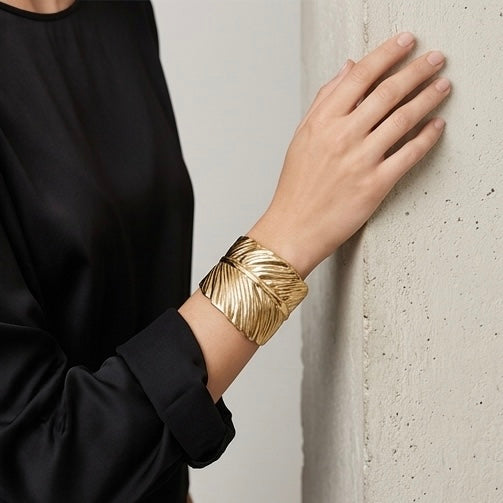 New Trendy Gold Plated Punk Style Bracelets for Women (Free Size)