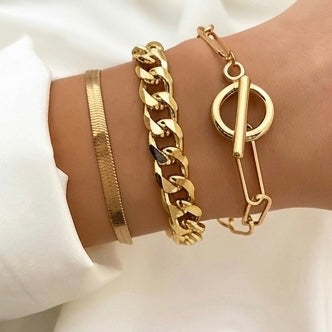 Vintage Punk Jewellery Gold Tennis Bracelet sets for Women