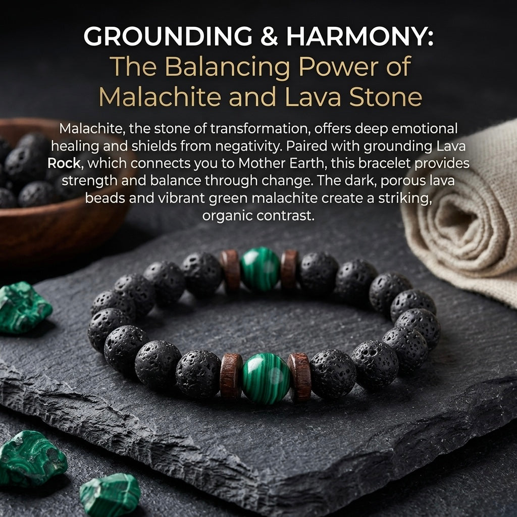 Vintage Natural Stone Bead with Wood Spacer Bracelets for Daily wear