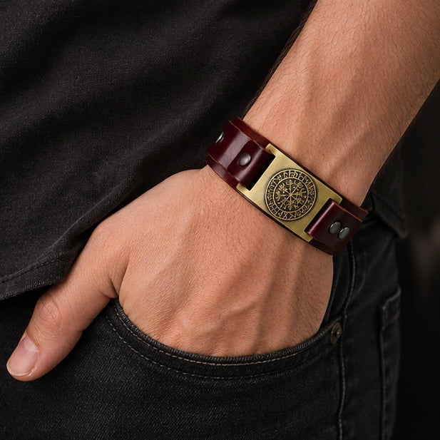 Popular Nordik Viking style cuff Bracelet alloy iron antique copper plated