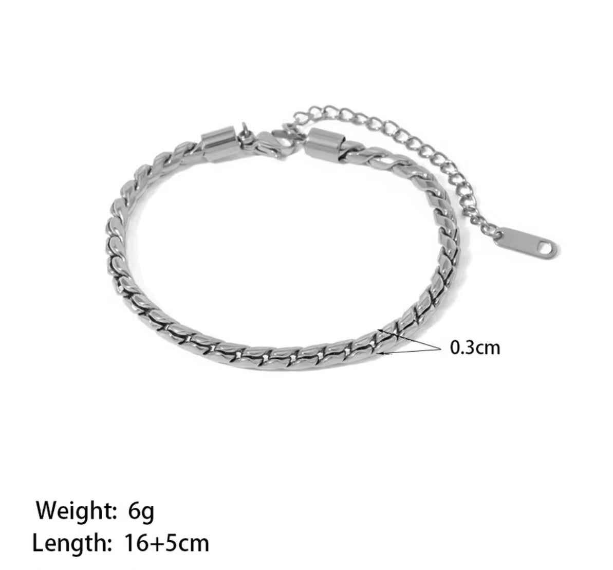 Stainless Steel Fade Resistant - Waterproof 18k Silver Plated Women Bracelet (Free Size)