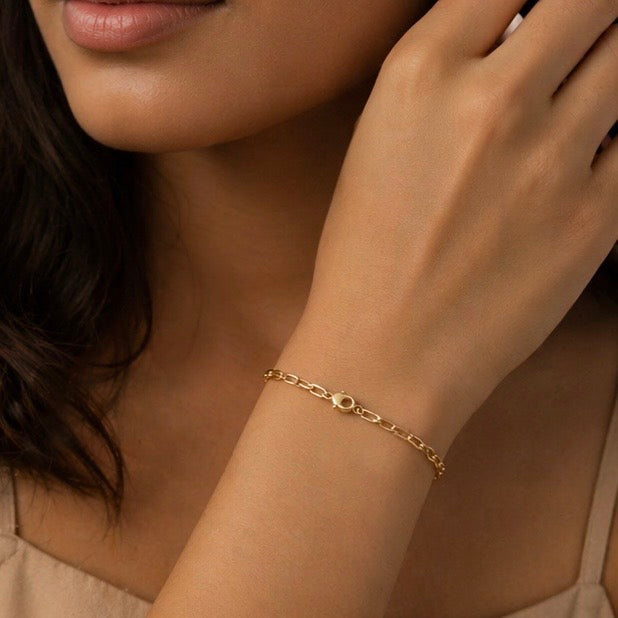 Stainless Steel Fade Resistant - Waterproof 18k Gold Plated Women Bracelet (Free Size)