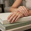 Adjustable Stainless Steel Women Rings Gold Plated 18k Anti Tarnishing (Free Size)
