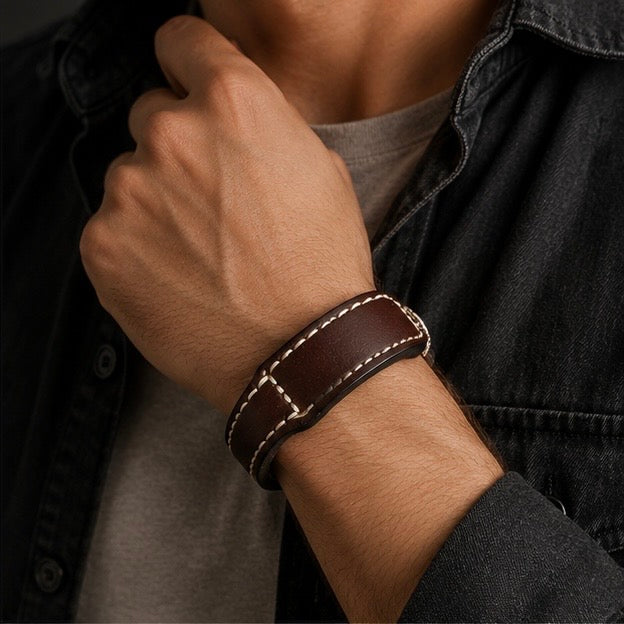 Plain Design Vintage Genuine Leather Fashion Bracelets