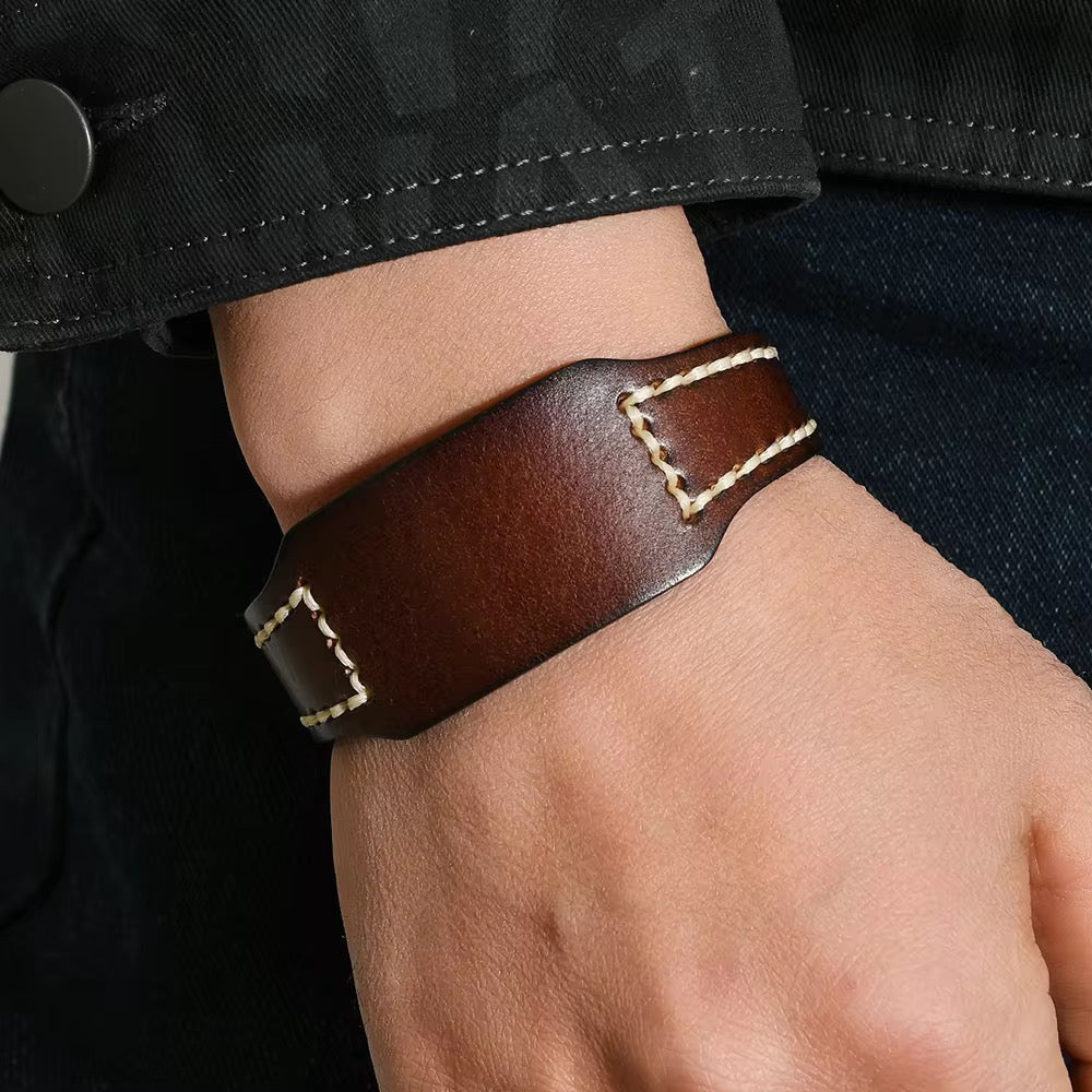 Plain Design Vintage Genuine Leather Fashion Bracelets