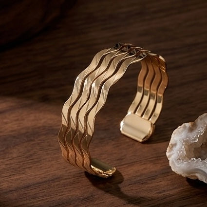 New Trendy Gold Plated Punk Style Bracelets for Women (Free Size)