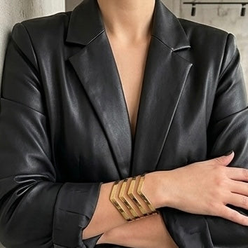 New Trendy Gold Plated Punk Style Bracelets for Women (Free Size)