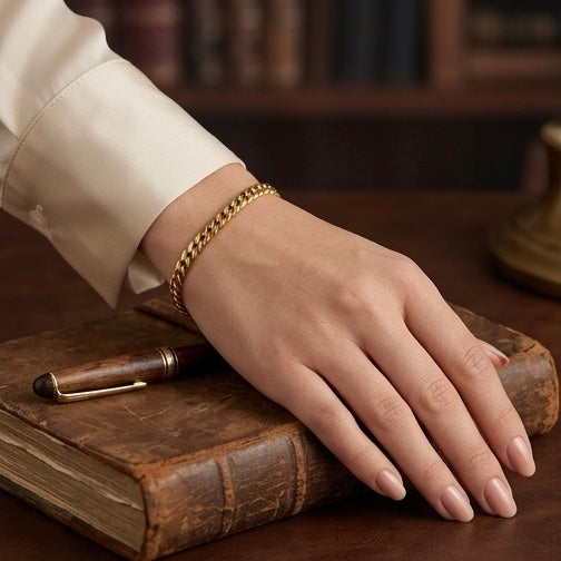 Stainless Steel Fade Resistant - Waterproof 18k Gold Plated Women Bracelet (Free Size)