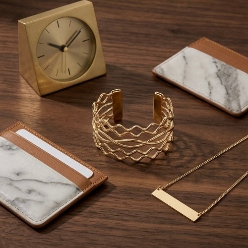 New Trendy Gold Plated Punk Style Bracelets for Women (Free Size)