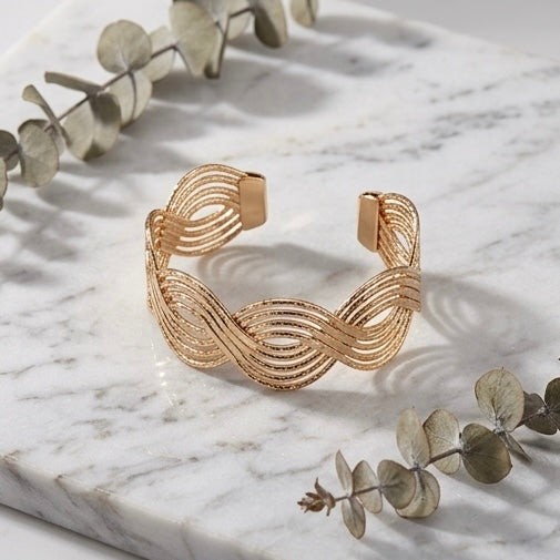 New Trendy Gold Plated Punk Style Bracelets for Women (Free Size)