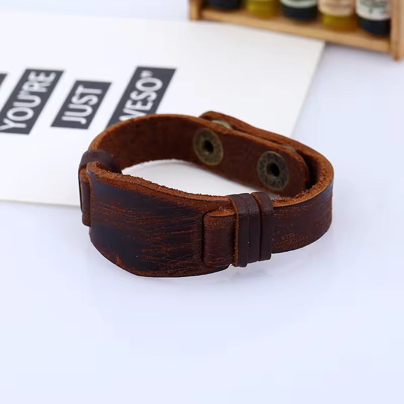 Raw Genuine Leather Bracelet - Wristbands
