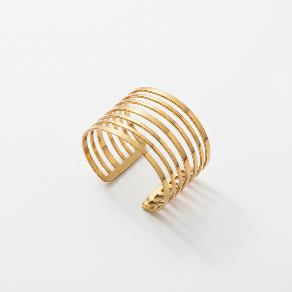 New Trendy Gold Plated Punk Style Bracelets for Women (Free Size)