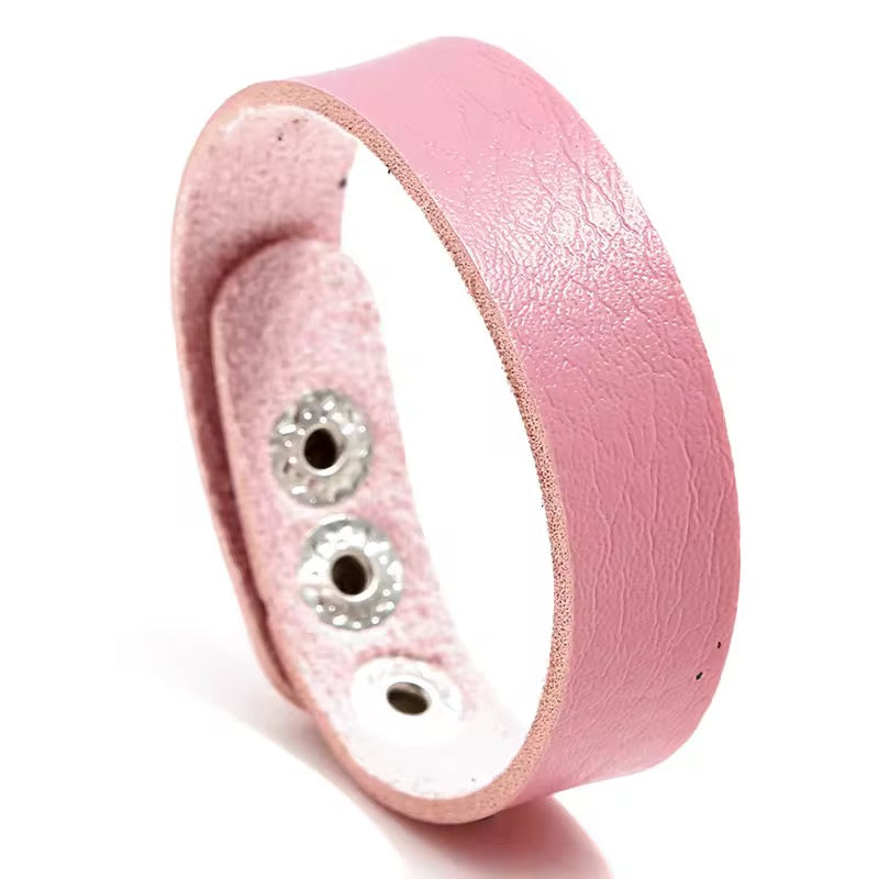 Minimalist Leather Snap Bracelets - Multicolour Wristbands