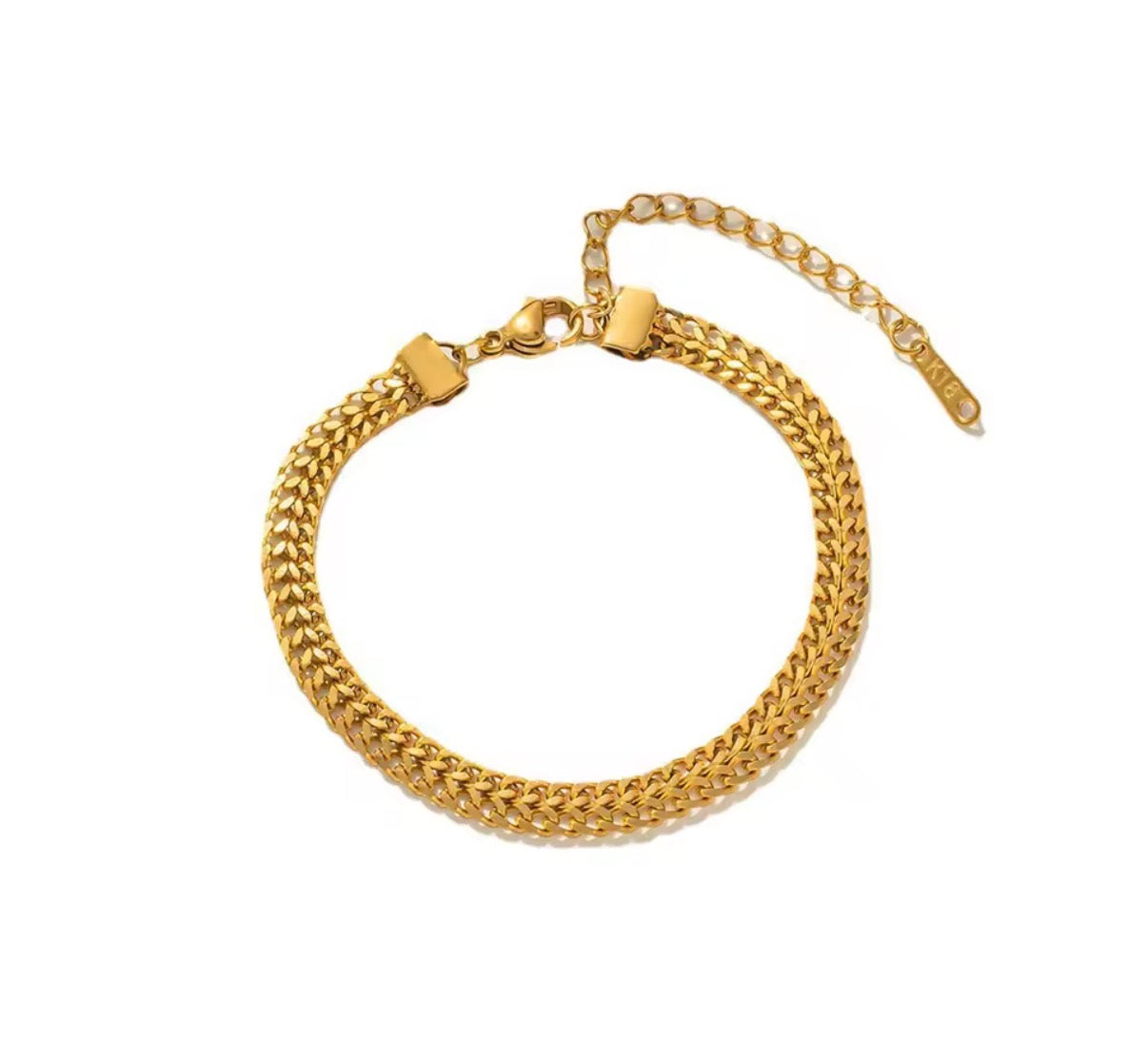 Stainless Steel Fade Resistant - Waterproof 18k Gold Plated Women Bracelet (Free Size)