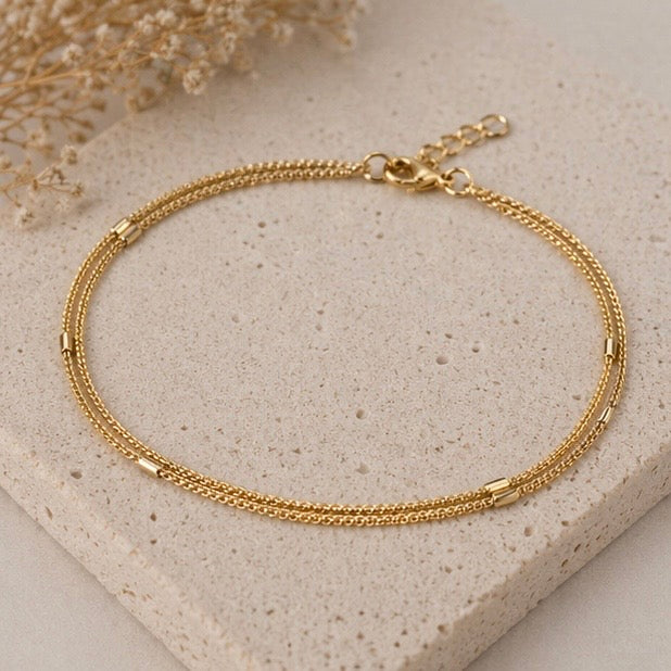 Stainless Steel Fade Resistant - Waterproof 18k Gold / Silver Plated Women Bracelet (Free Size)