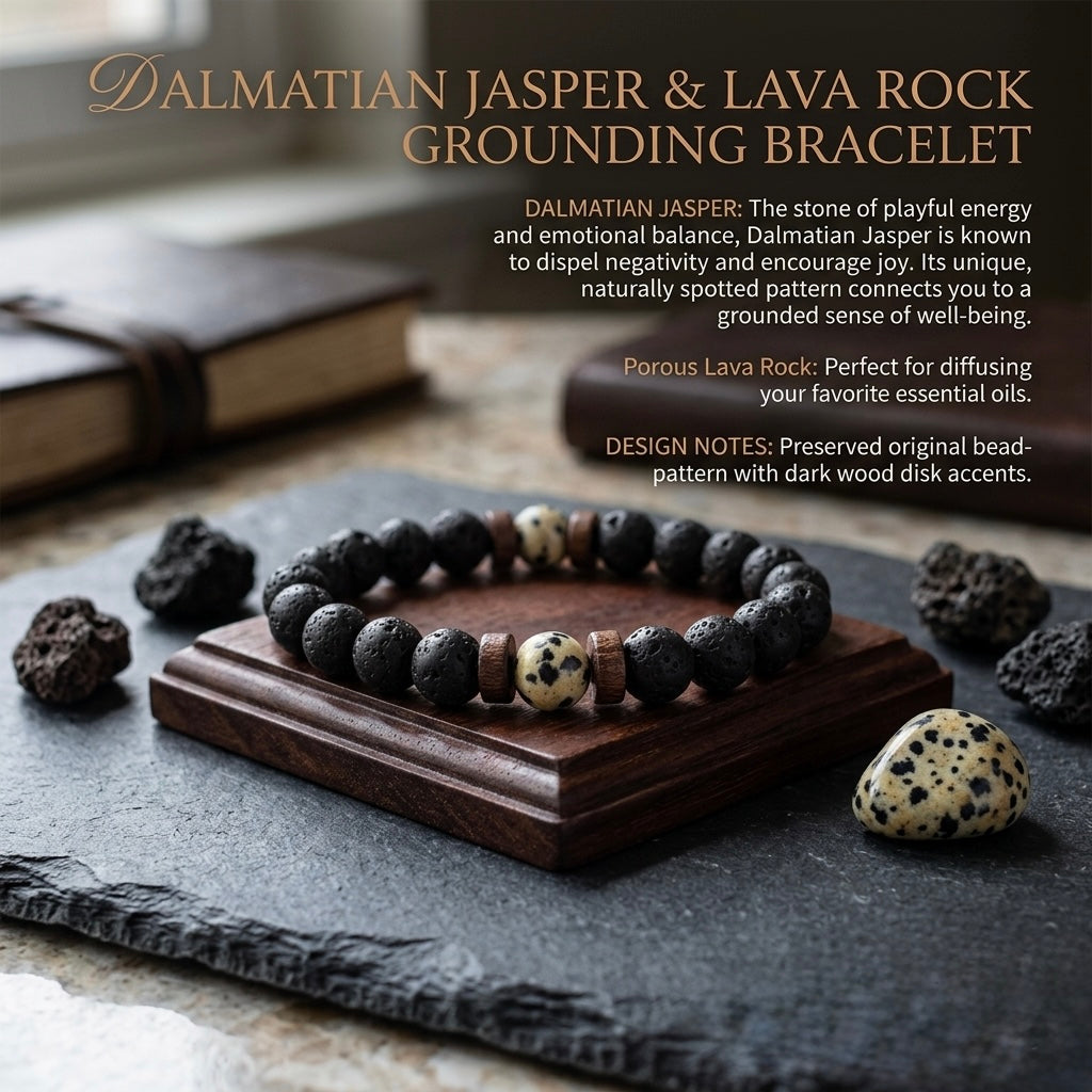 Vintage Natural Stone Bead with Wood Spacer Bracelets for Daily wear